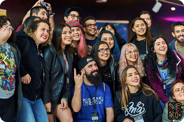 Foto con los demás charlistas de Nerdearla